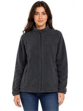 Columbia Full Zip Fleece Jacket Dark Gray Women’s Large